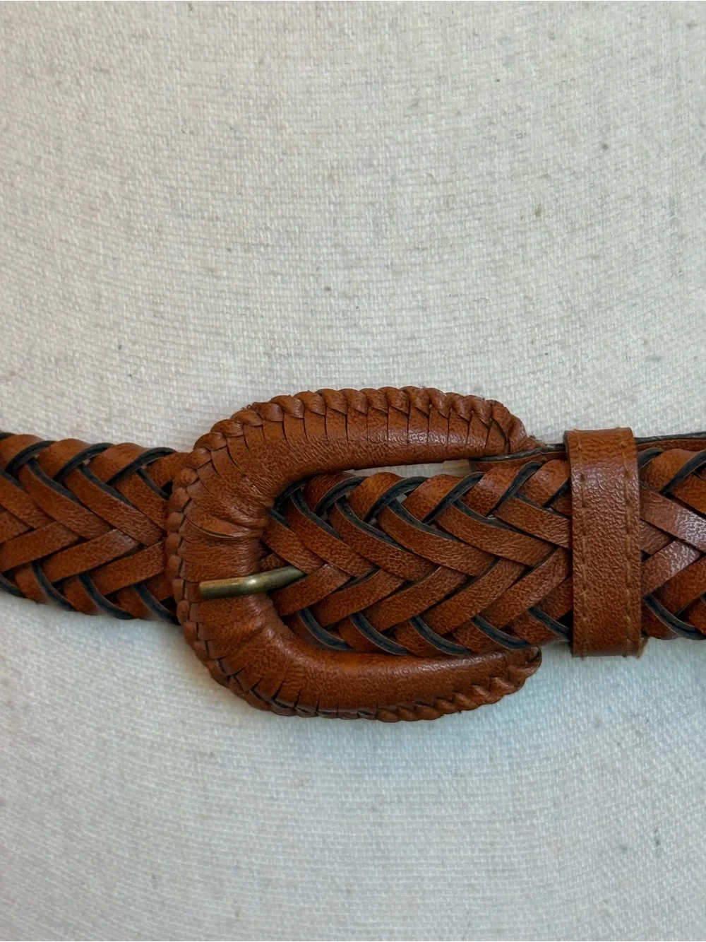 Brown Braided Woven Boho Western Belt Size 14/16 Adjustable Hip Waist Belt
